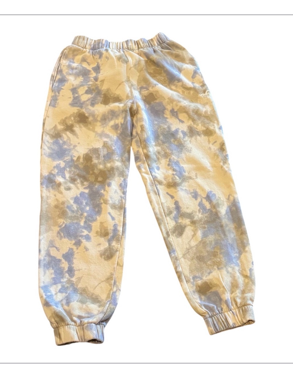 Hollister Ultra High-Rise Tie-Dye Jogger Sweatpants - Blue & Cream XS